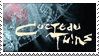 Stamp displaying Cocteau Twins logo on the Treasure album cover